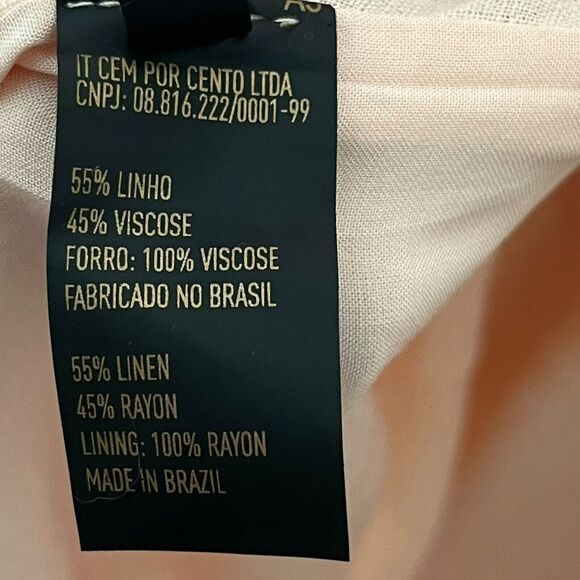 Vix Paula Hermanny Zoey Linen Midi Dress Nude Tan Wrap Style Women’s Size XS - Picture 10 of 16